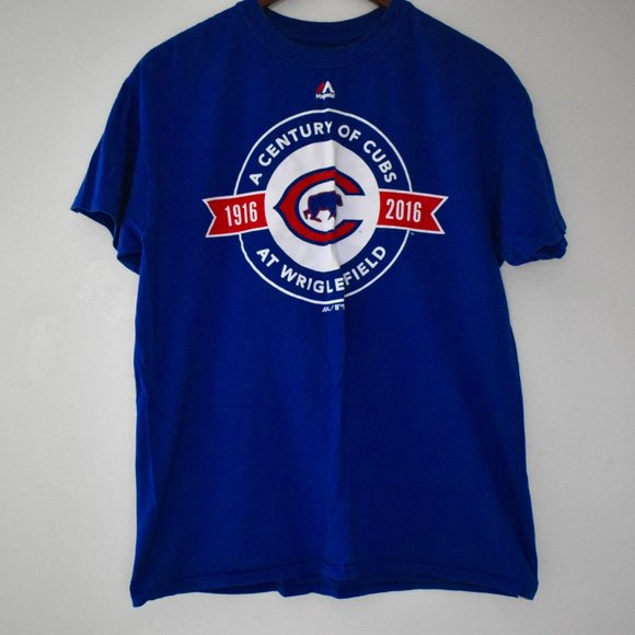 Chicago Cubs Wrigley Field royal blue t-shirt size medium 100% cotton - Picture 1 of 4